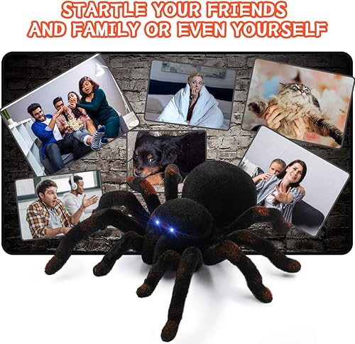Miniatura 2 de Aerbee RC - Juguetes de araña gigantes de tarántula, control remoto inalámbrico de alta simulación, acción realista con ojos brillantes, perfecto