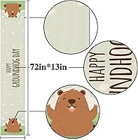 Vista 3 de Nepnuser Happy Groundhog Day Table Runner Welcome Spring Sign Decoration Seasonal Home Kitchen Dining Room Decor (13" x 72")
