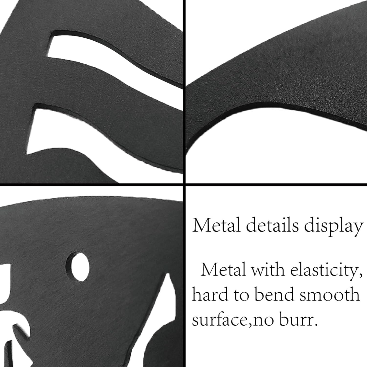 CREATCABIN Moon Lotus Wall Decor Metal Flower Wall Art Moon Phase Black Ornaments Silhouette Signs Wall Art Hanging Sculpture for Home Bedroom Garden Office Decoration Housewarming Gift 11.8 x 11 Inch