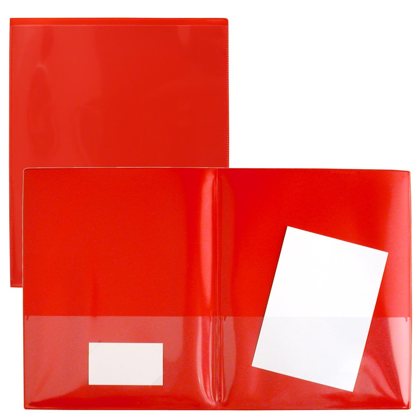 StoreSMART® Red Plastic Archival Folders 5-Pack - Letter-Size Twin Pocket - Made in U.S.A - (R900R5)