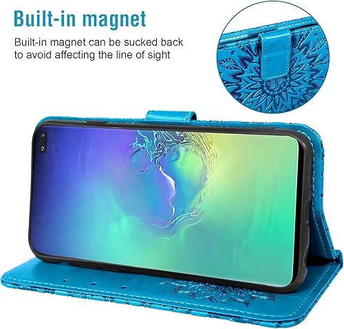 Miniatura 4 de Asuwish Funda de teléfono para Samsung Galaxy S10 Plus con protector de pantalla de vidrio templado, funda delgada de cuero, soporte para tarjetas,