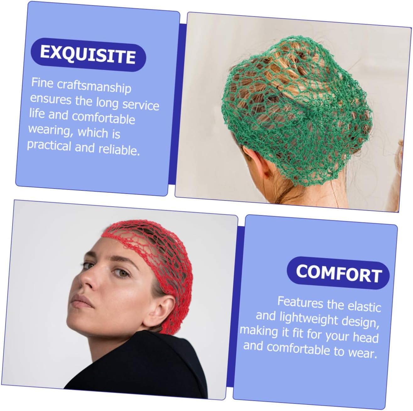 5pcs Home Hair Nets Crocheted Hair Care Net Covers Soft Reusable for Ladies Long Braids