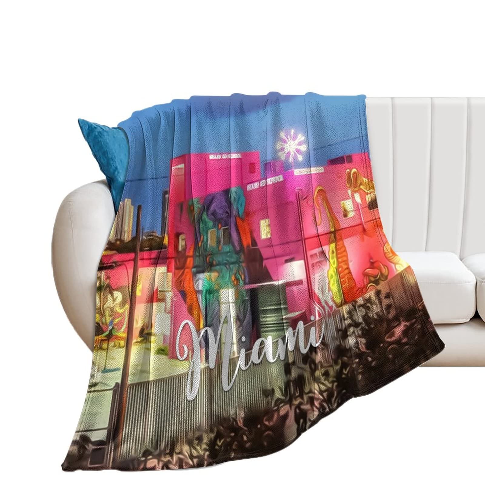 Couverture confortable et chaude contre le froid plaid flanelle Miami