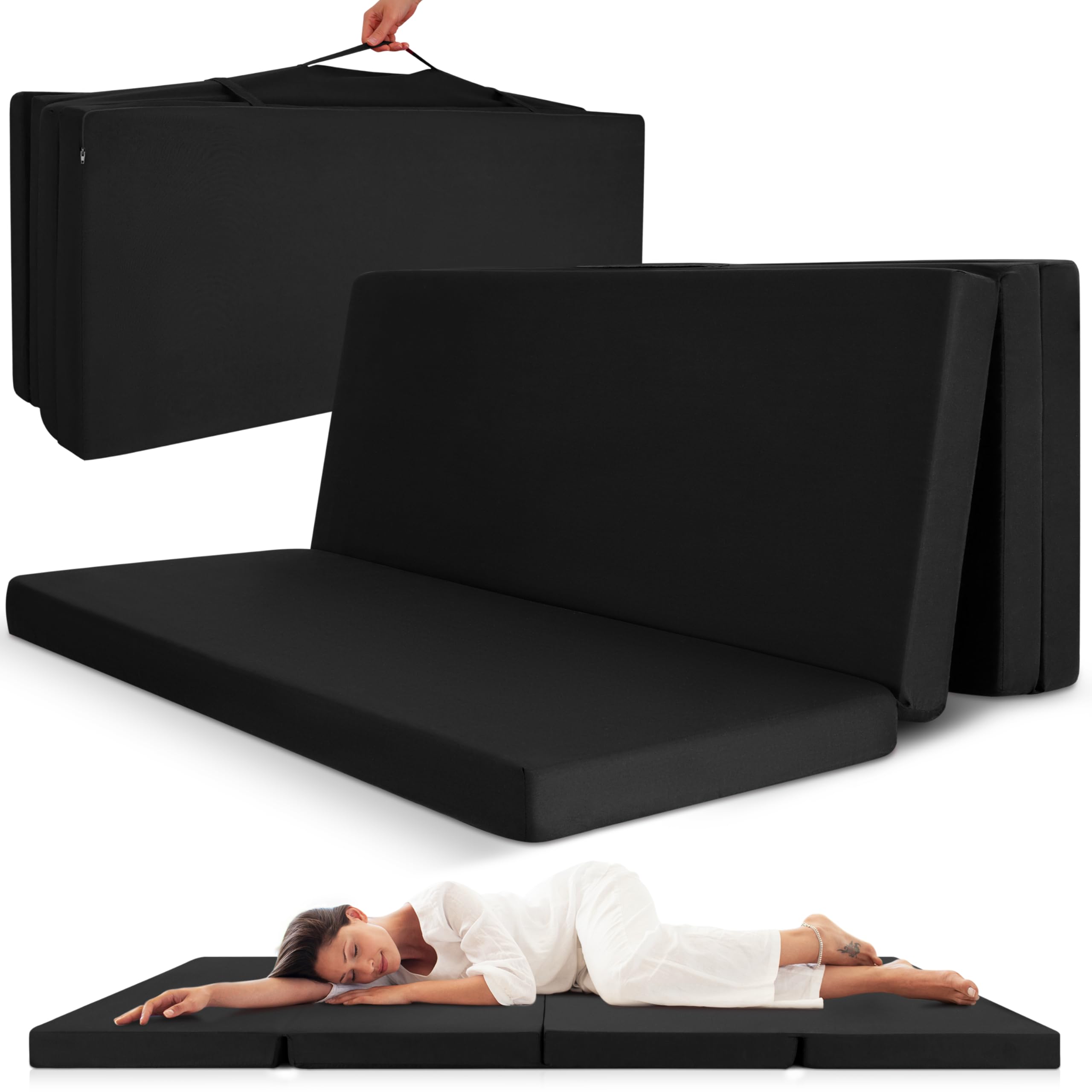 Beautissu Portable Travel Folding Mattress Double Fold Up Guest Futon thick