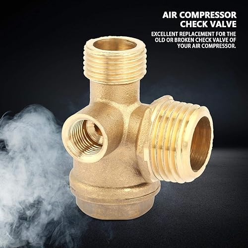 Miniatura 3 de KUIDAMOS Compresor de aire de latón de 3 puertos Válvula de retención roscada macho, válvula de retención del compresor de aire, para conexión de