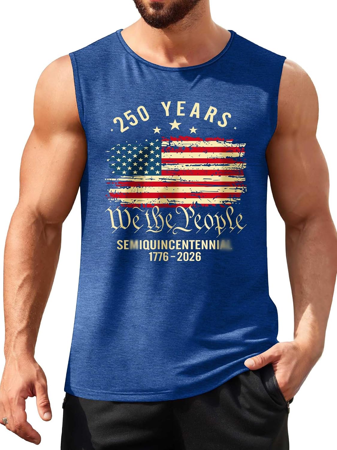 250 Anniversary USA Shirts for Men American Flag Tank Top 4th of July Shirt 1776 2026 250 Years Patriotic Tops