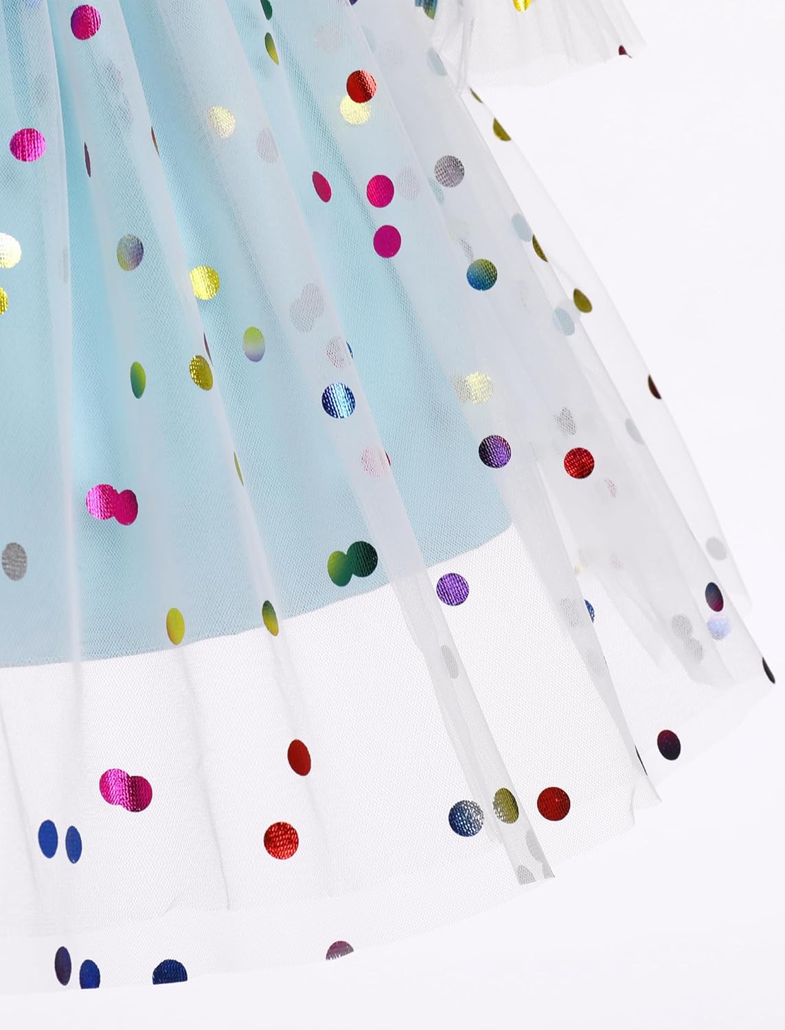 IMEKIS Toddler Girl Birthday Dress Floral Confetti Tulle Formal Wedding Party Long Sleeve Dress Cake Smash Photo Shoot - Image 8