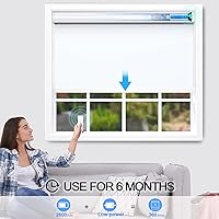 Vista 2 de JaeJaes Persianas enrollables motorizadas, persianas inteligentes opacas con control remoto eléctrico, compatibles con Alexa, color blanco, 20