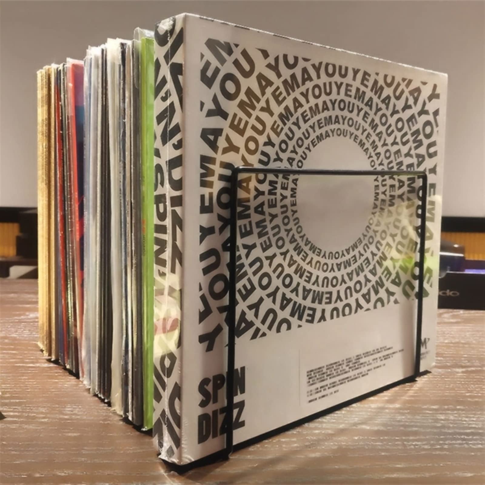 Espositore multiuso in metallo nero per dischi LP in vinile, collezione giradischi, per piccole mostre, organizza e mostra dischi in vinile senza sforzo