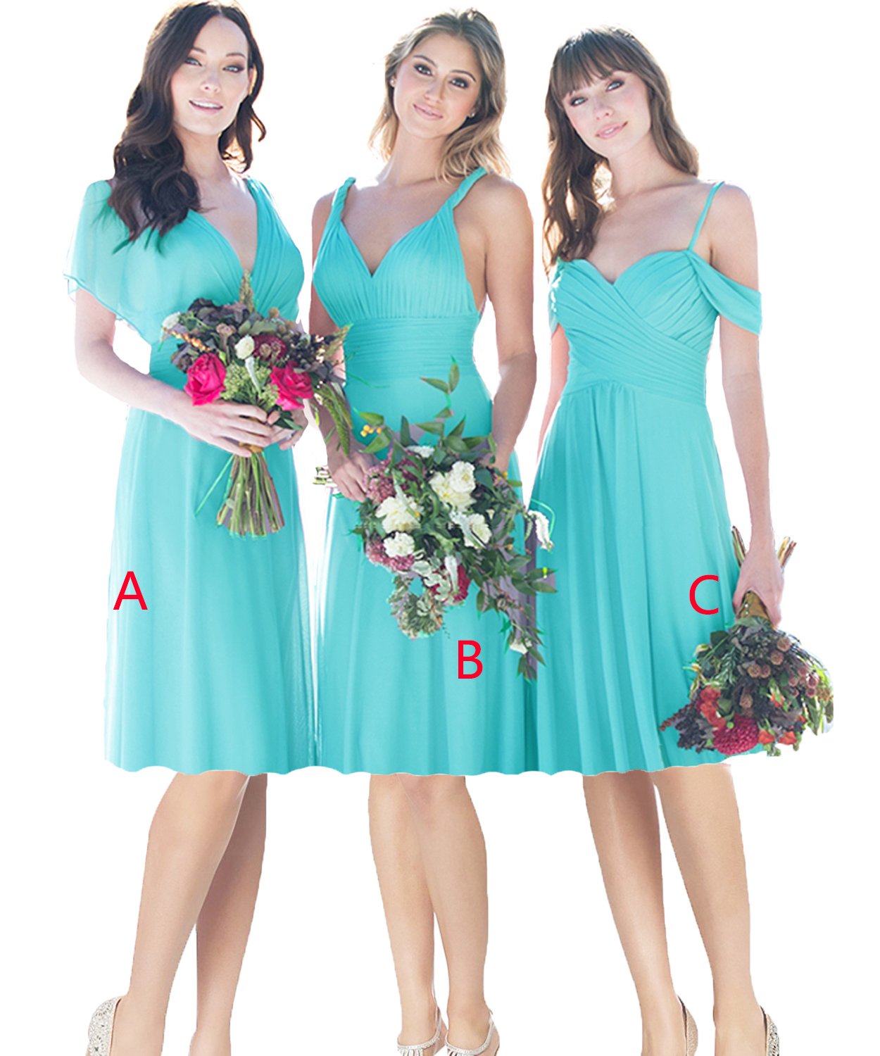 tiffany blue short bridesmaid dresses Affordable Tiffany Blue Bridesmaid Dresses Mix-Matched Short Knee Leng –  DaisyFormals-Bridesmaid and Formal Dresses in 59+ Colors main image 1
