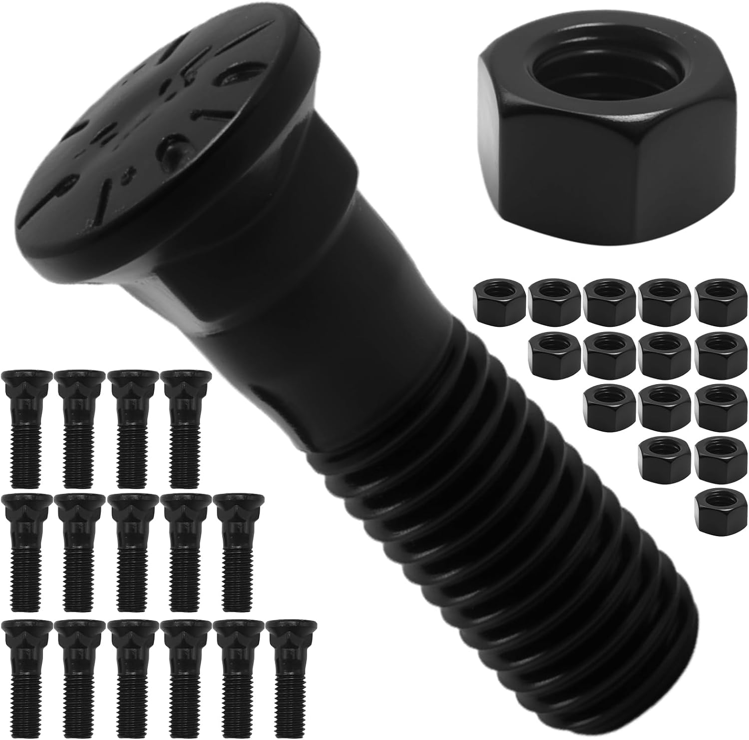 16 PCS Heat-Treated Alloy Plow Bolts, 5/8"-11 x 2-1/4" Square Neck Cutting Edge Fasteners for Snow Plow Bucket Loader Dozer and Heavy Equipment Compatibility