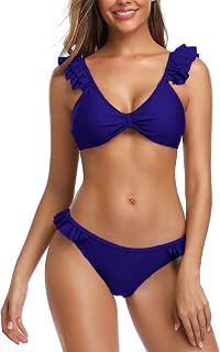 AAYAN BABY Women's Ruffle Strap Bikini Set with Bow Detail – Two-Piece Swimwear for Pool and Beach Price In India