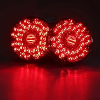 Vista 3 de LIMICAR Luces de remolque redondas de 7 pulgadas, 36 luces LED rojas de tránsito, kit de luces LED para remolque, luz trasera de freno y giro