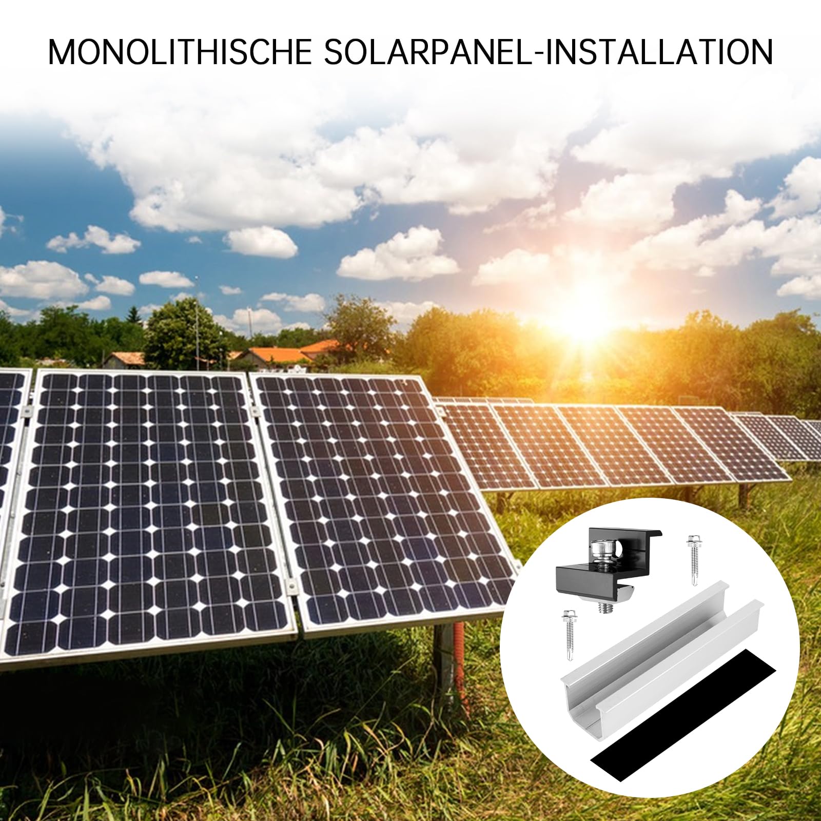 Warmfay Zonnehouder voor 2 modules, upgrade 300 mm aluminium profiel en fotovoltaïsche dakhaken