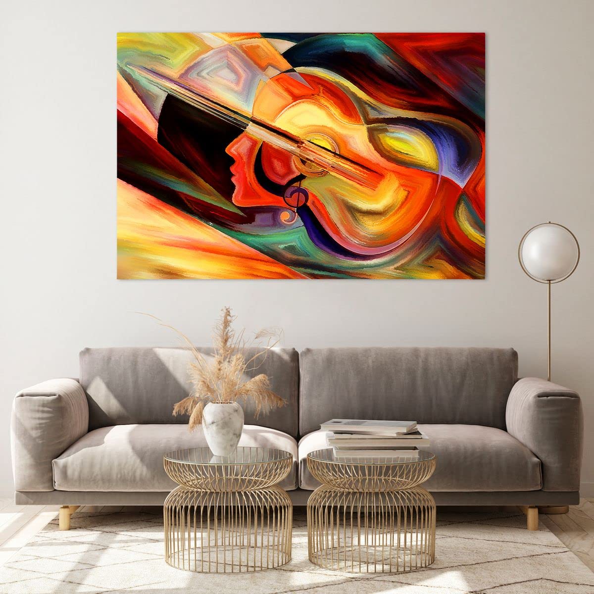 Tableau Moderne Abstrait Imprimé Sur Verre - 80x120 Cm - Décoration Murale Design ARTTOR