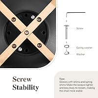 Vista 7 de OLIXIS Juego de 8 sillas de comedor, sillas de cocina modernas de mediados de siglo con patas de madera y cojín de piel sintética para sala de Negro