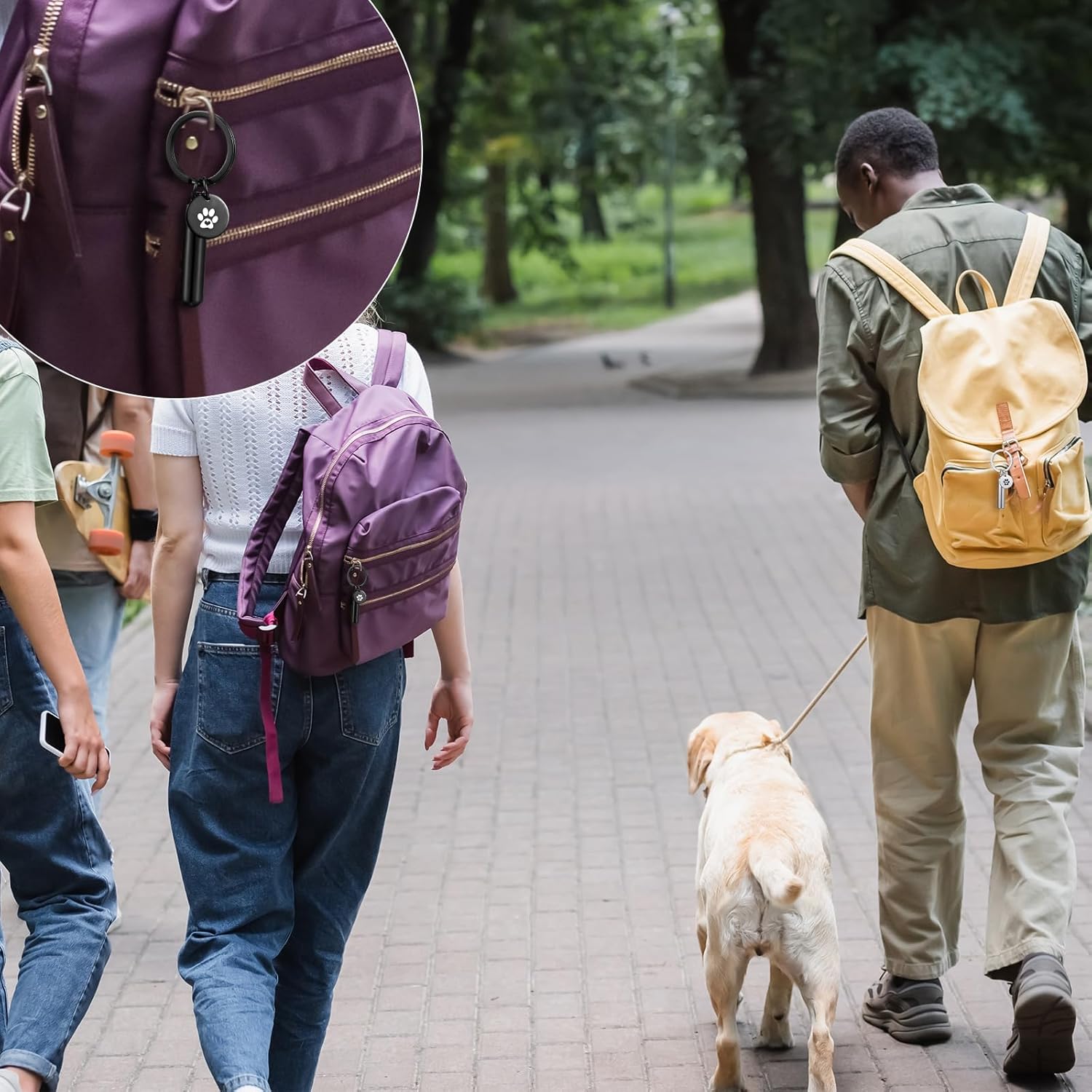 4 Pcs Pet Urns Keychain Paw Print Shape Urn Pendant Keychain for Dog Ashes Puppy Kitten Ashes Stainless Steel Keepsake Cremation Keepsake Pend Paw Print Memorial - Image 3