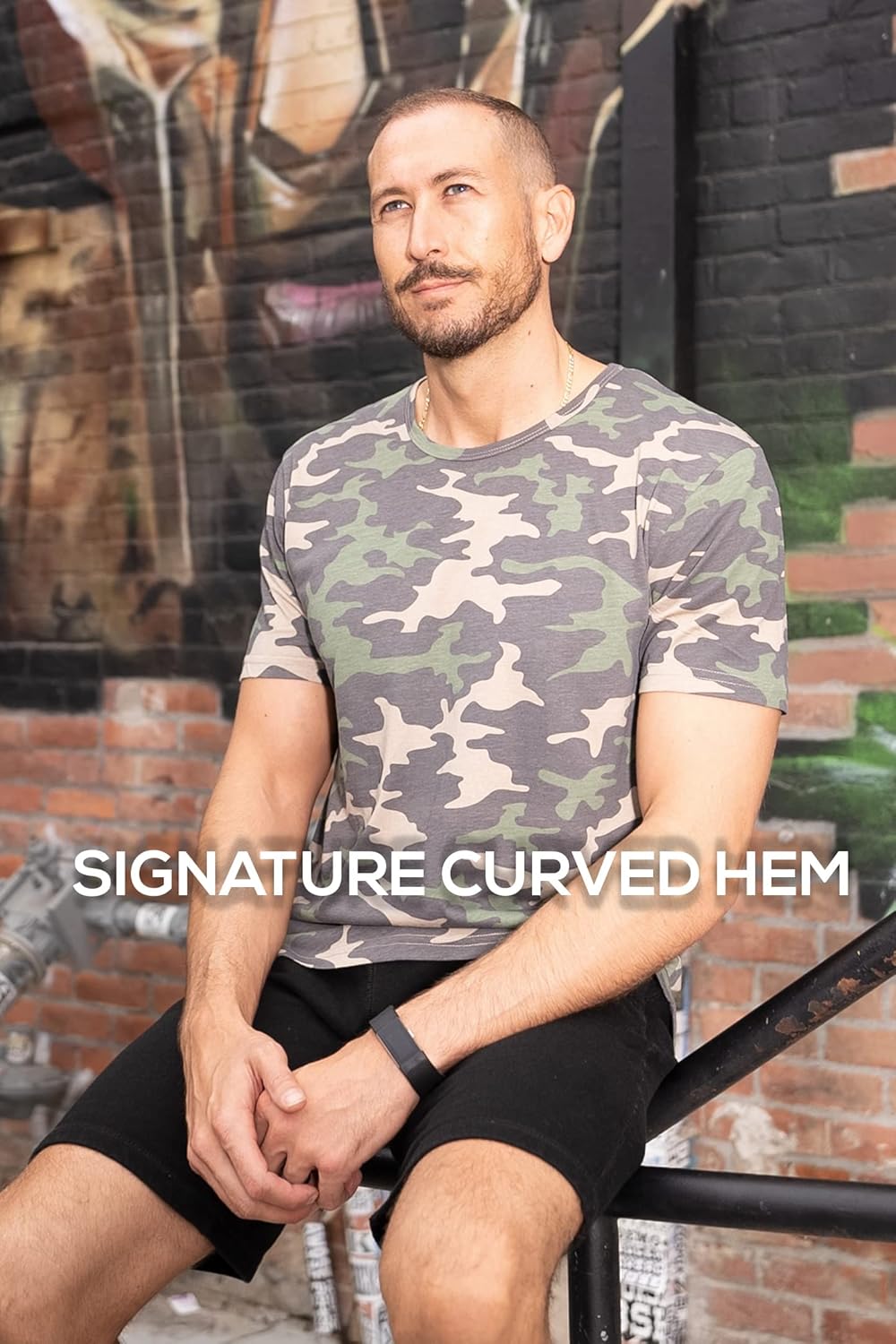 ShirtBANC Hipster Hip Hop Elong Drop Cut Mens Shirt Dance Dropcut Tshirt Small Camouflage