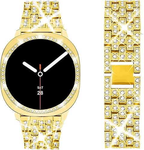 Miniatura 19 de SUPOIX - Correa con estuche compatible para Samsung Galaxy Watch 8/7/6 de 40 mm y 44 mm, correa de repuesto con brillo para mujer de 20 mm