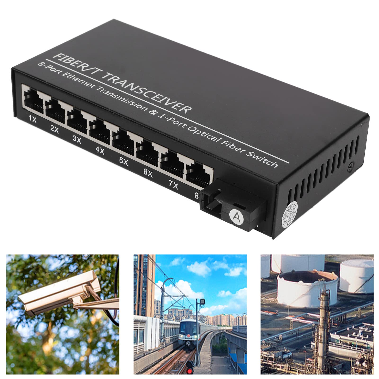 Cryfokt Émetteur-récepteur Fibre, Jusqu'à 25km 1 Port Optique 100-240V Tx1310nm RX1550nm RJ45 Port Fibre Ethernet Media Converter pour Réseau (Prise UE)