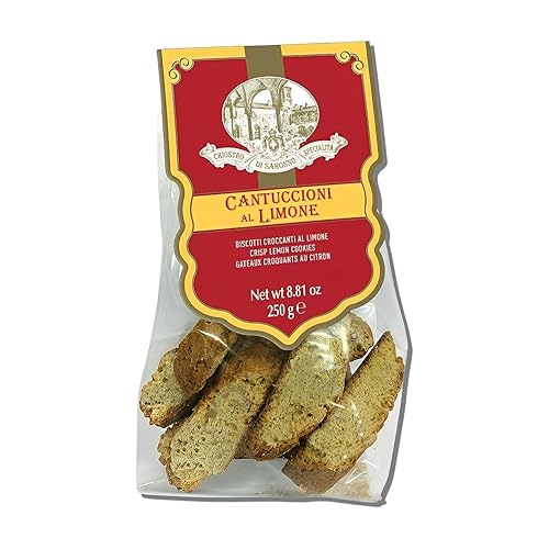 Chiostro Cantuccioni Lemon Biscotti - Galletas italianas Biscotti - Galletas de limón crujientes y aperitivos de comida italiana - Galletas