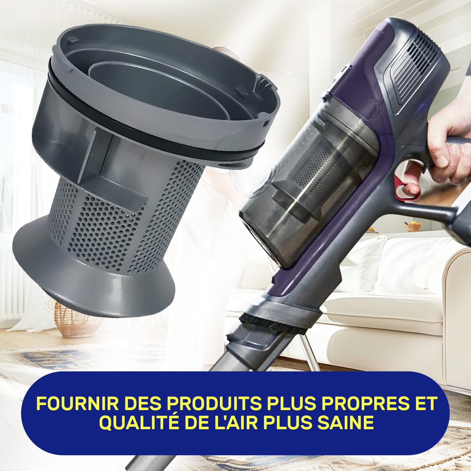 Maille Filtre pour Aspirateur Balai sans Fil avec le Code Original SS-2230002827 pour Rowenta pour Tefal Xforce Flex - MONTERAL