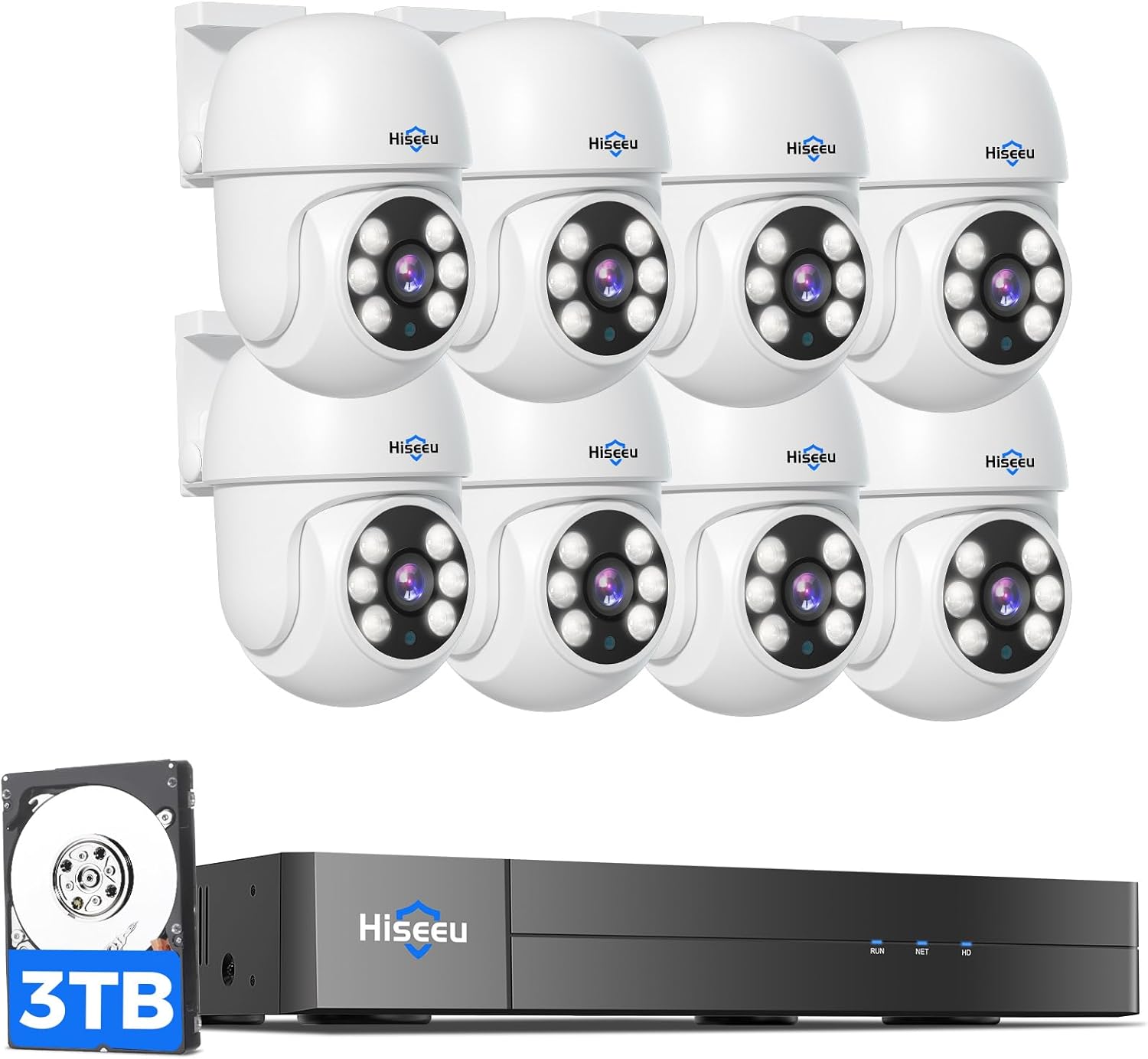 Hiseeu 3K Outdoor Wired Security Camera System with 8CH 5MP DVR
