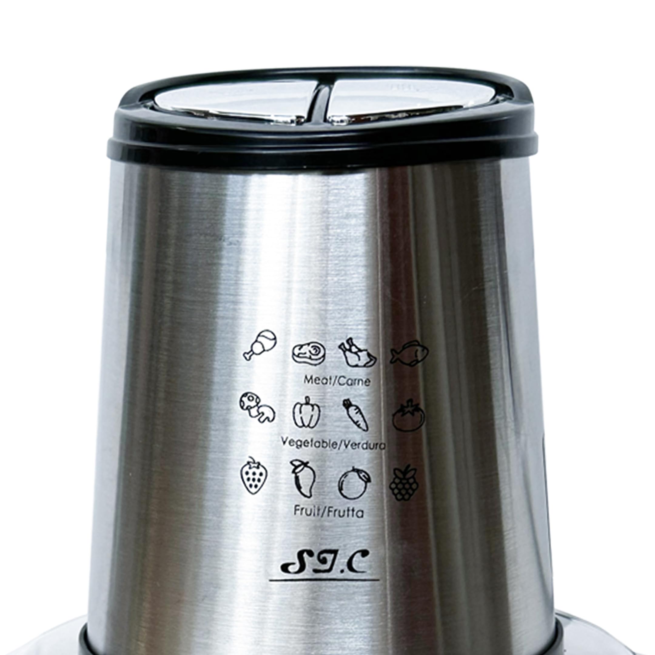 Hachoir de cuisine électrique, en acier inoxydable, mixeur 4 lames en acier inoxydable, mixeur Deux vitesses (2L)