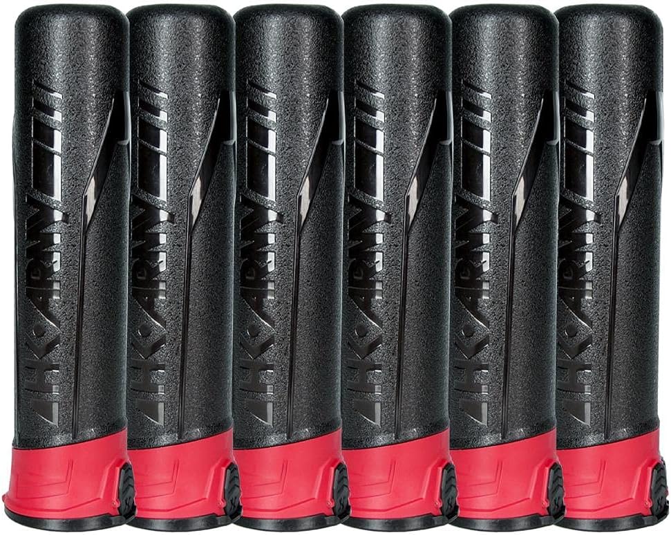 HK Army High Capacity Paintball Pods - 6 Pack - Dark Smoke/Red/Black/Black