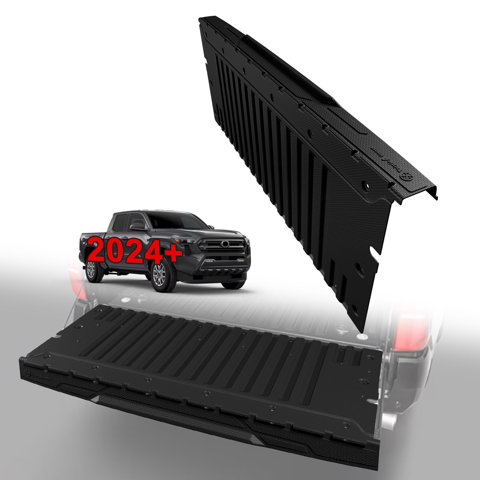 TripleAliners Truck Mat Compatible with 2024-2026 Toyota Tacoma Accessories, Tailgate Mat Custom Fit All Weather Protection Pickup Liner, w/Tailgate Cap Protector