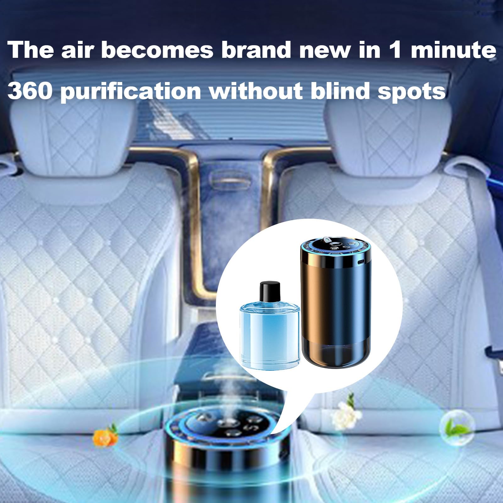 Profumatore Auto Elimina Odori Diffusore Deodorante Ambienti Aromi Intelligenti Proiettore Starlight 5 Modalità