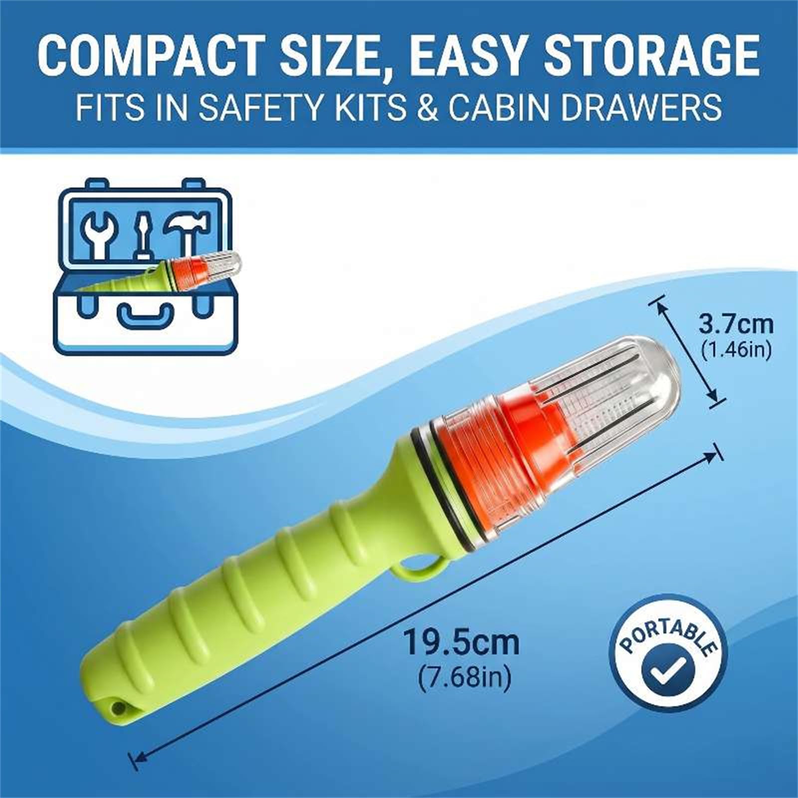 3 PCS Boat Flares,Coast Guard Approved Marine Electronic Distress Flare,Waterproof LED Emergency Signal Light for Fishing Boats,Buoys,Life Rafts (Blue+White)