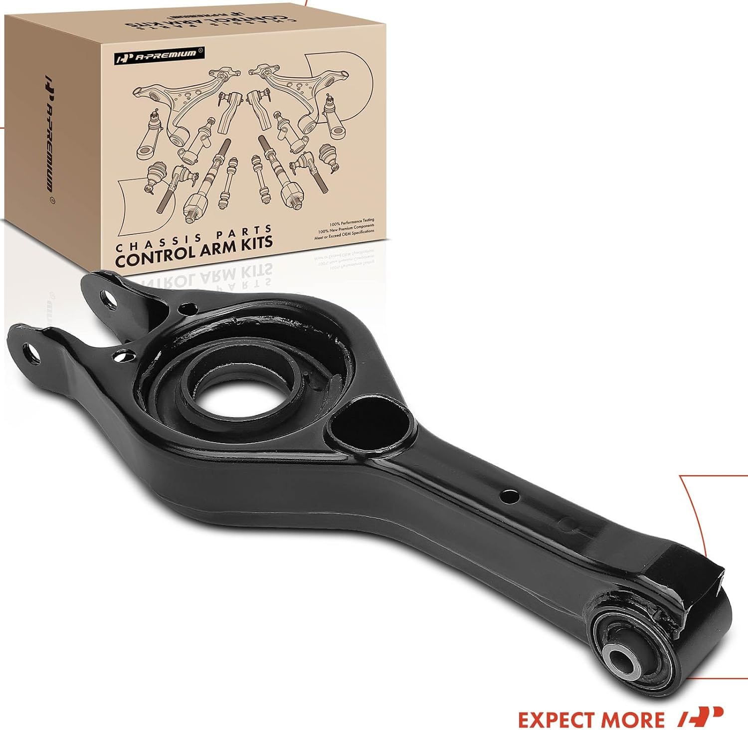 A-Premium Rear Lower Control Arm with Bushing, Compatible with Hyundai Sonata 2011-2014, Tucson 2010-2015, Kia Optima 2011-2015, Sportage 2011-2016