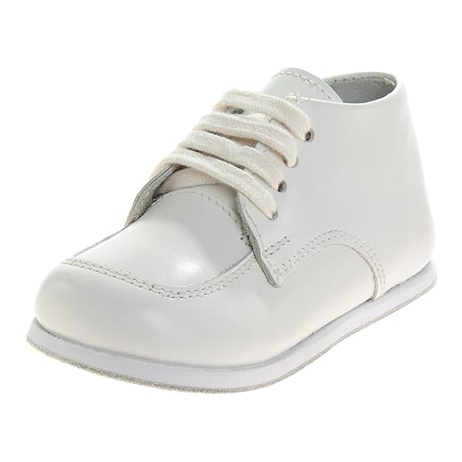 Josmo Beginner High Top Leather Unisex First Walking Baby Shoes - White (Size 3 Infant)