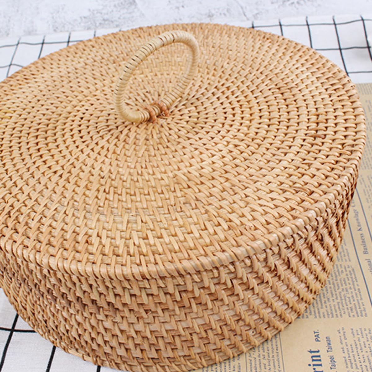 e Lavorazione Fine in Legno Intrecciato Artigianalmente con Coperchio Design Vintage per Conservare Snack e Dolci Fatti in Casa