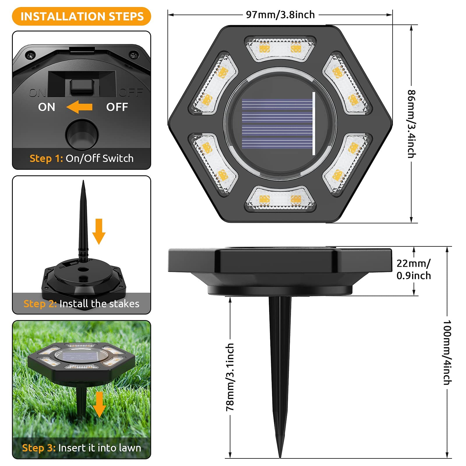 Buy Solar Ground Lights, 8 Pack Solar Disk Lights Solar Lights Outdoor
