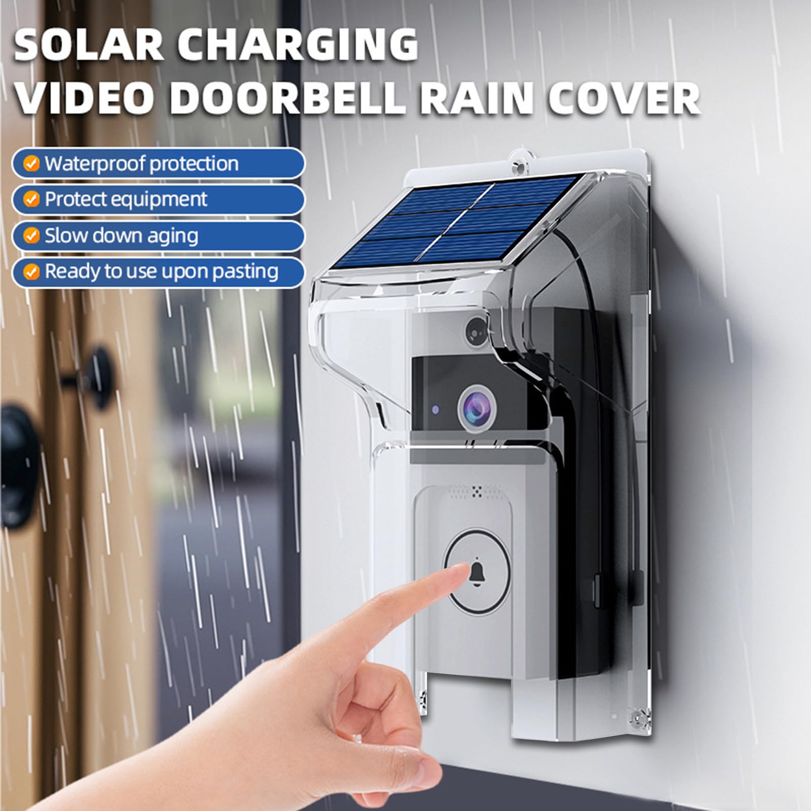 Ring Doorbell Cover - Escudo de cámara inteligente, protector exterior | Carcasa protectora de timbre impermeable, caja de video a prueba de lluvia, accesorio de seguridad resistente a la intemperie