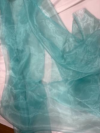 New Star Fabrics Aqua Sheer Organza Fabric - 10 Yards - Silky, Shiny Perfect for Wedding Dresses, DIY Crafts, Party Decor, and Home Decoration