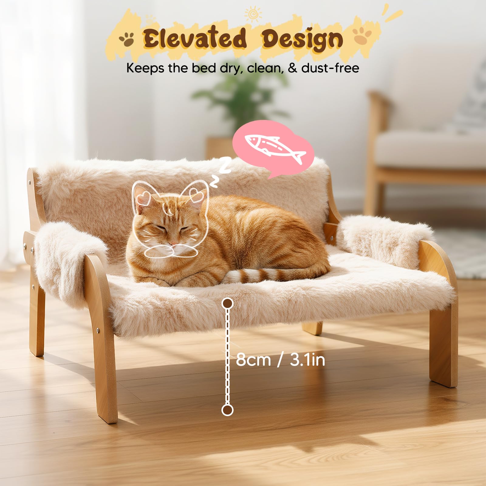 Divanetto Rialzato Per Cani E Gatti Portata 30 Kg, Viene Fornito Con Cuscini Estivi E Cuscini Invernali, Cuccia Rialzata Animali Domestici, 53X44 Cm, Grande Divano Per Gatti