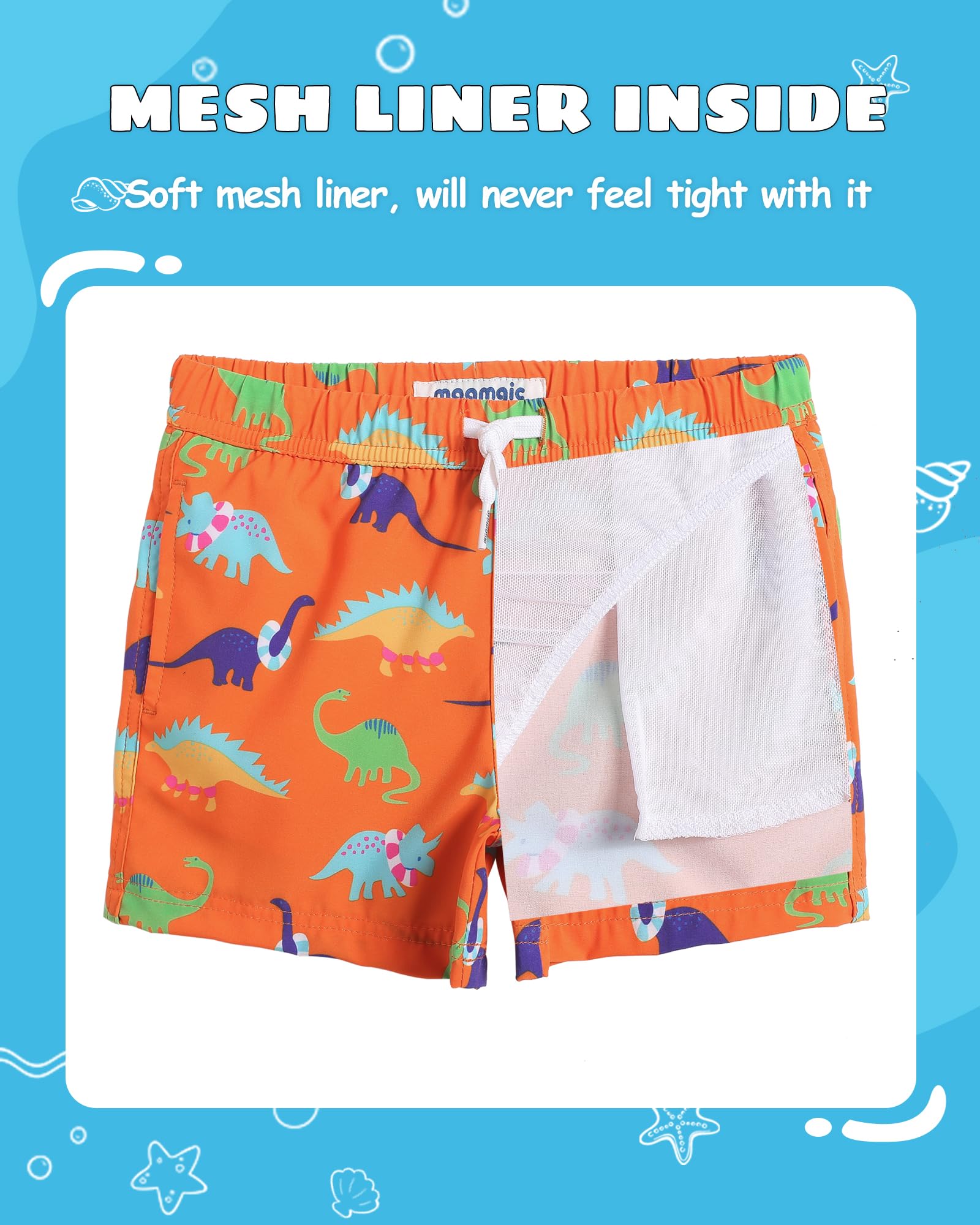 maamgic Short de Bains Garçon Maillot de Bain Enfant Élastique avec Slip 4 Way Stretch Séchage Rapide