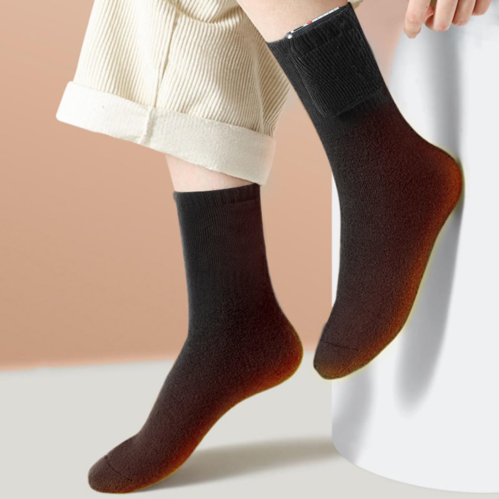 Chaussettes Chauffantes Électrique - Chaussettes Thermiques À Chauffage Rapide USB - Chaussette Chauffantes pour Le Ski, Vélo, Chasse Randonnée, Escalade, Camping, Les Sports De Plein Air