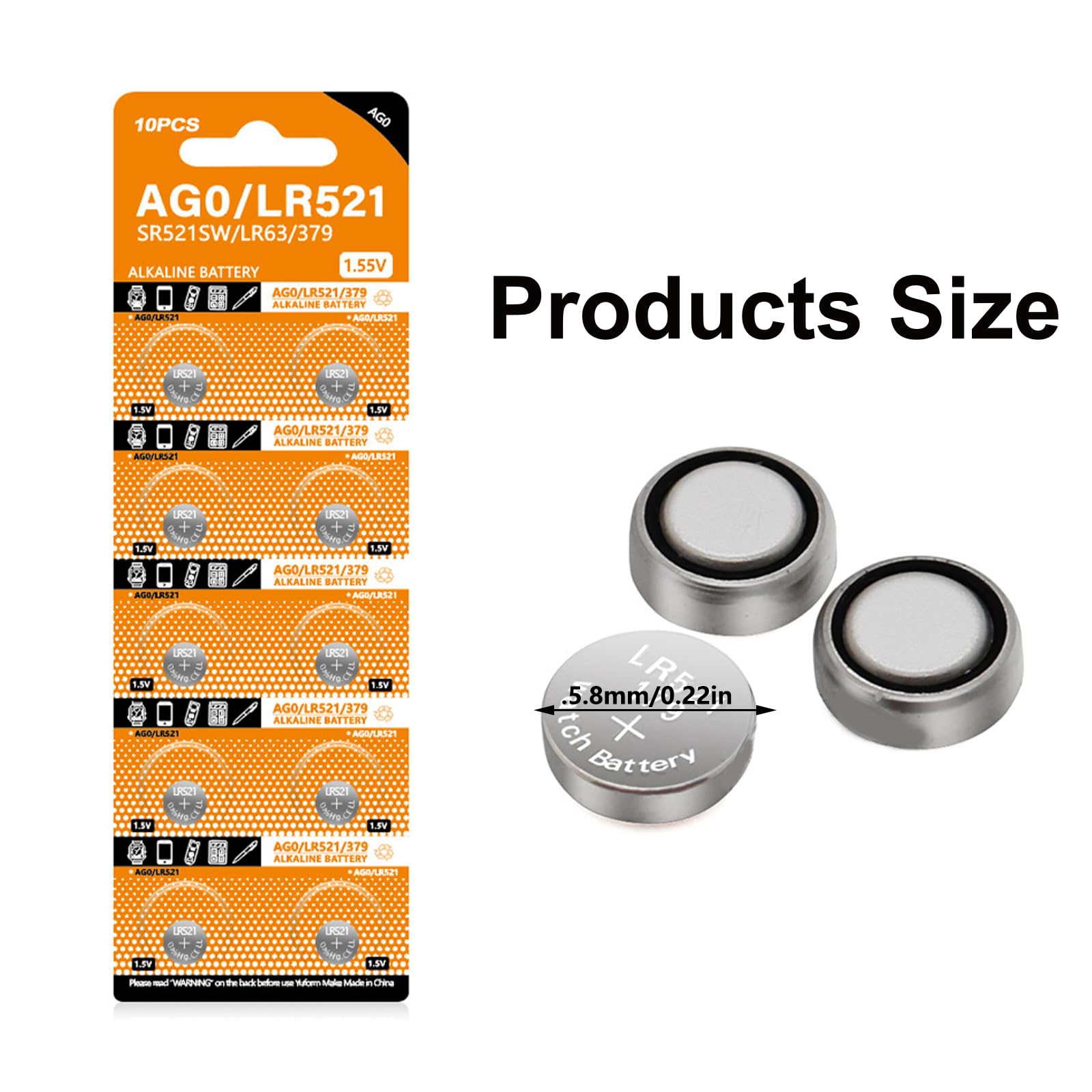 Kaeltsyn 10 batterie a Bottone alcaline AG0 / AG1 / AG2 / AG3 da 1, 55 V, Adatte per torce a LED e puntatori Kaeltsyn 10 batterie a Bottone alcaline AG0 / AG1 / AG2 / AG3 da 1, 55 V, Adatte per torce a LED e puntatori