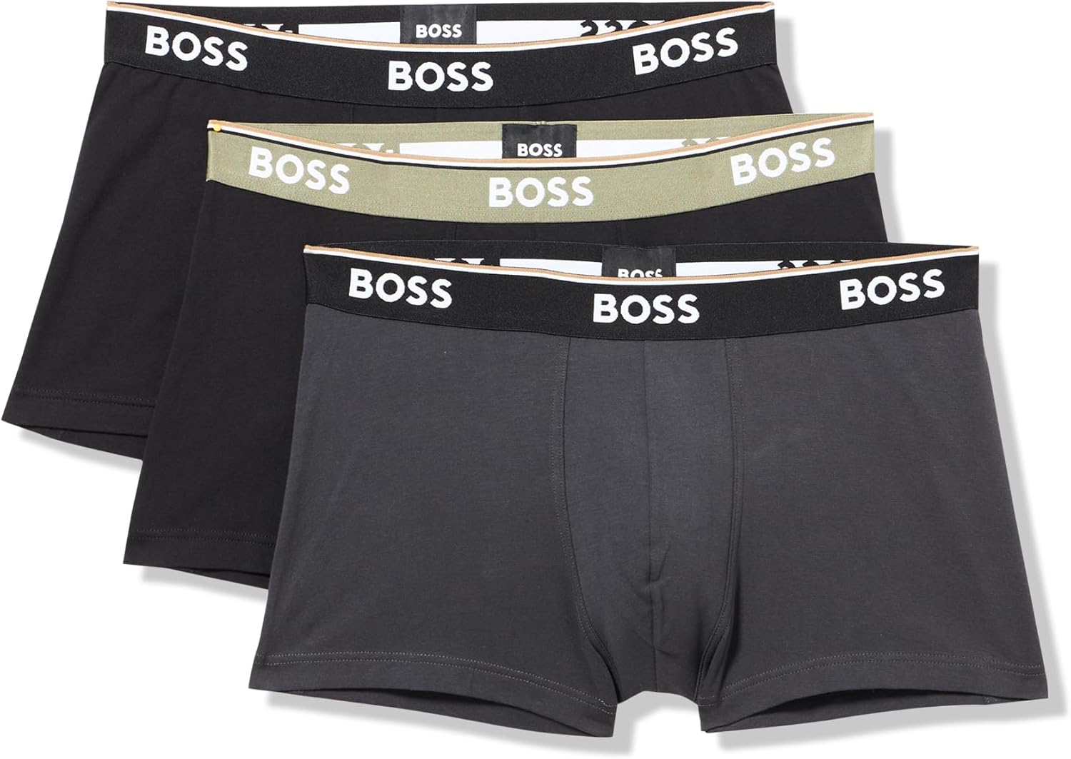 BOSS Men's 3-Pack Multi Color Bold Logo Trunks