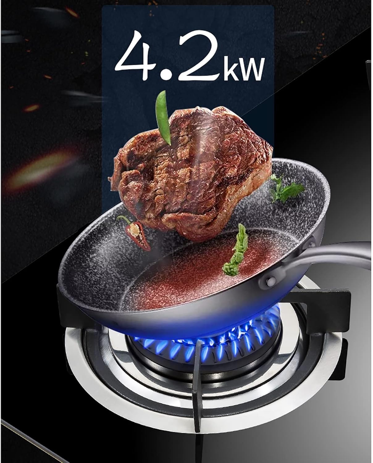 Burner Gas Cooker gas hob 33CM Built In 1 Burners Gas Hob Black Glass Cooktop With Enamel Pan Stands(Lpg)