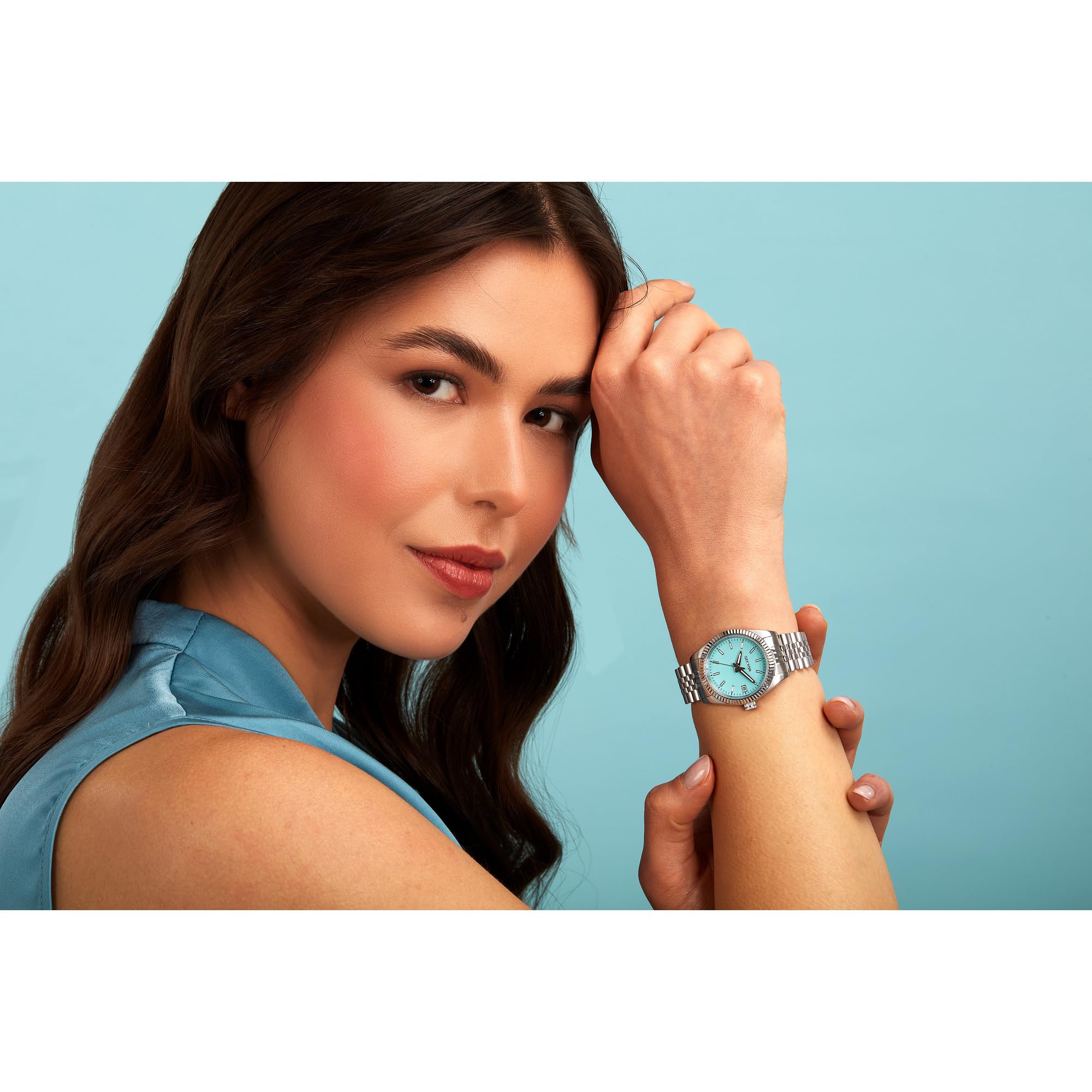 Sector No Limits Orologio Donna, Tempo, Data, Analogico, Cinturino in Acciaio, Cassa 32 mm, Collezione 240 - R3253240515
