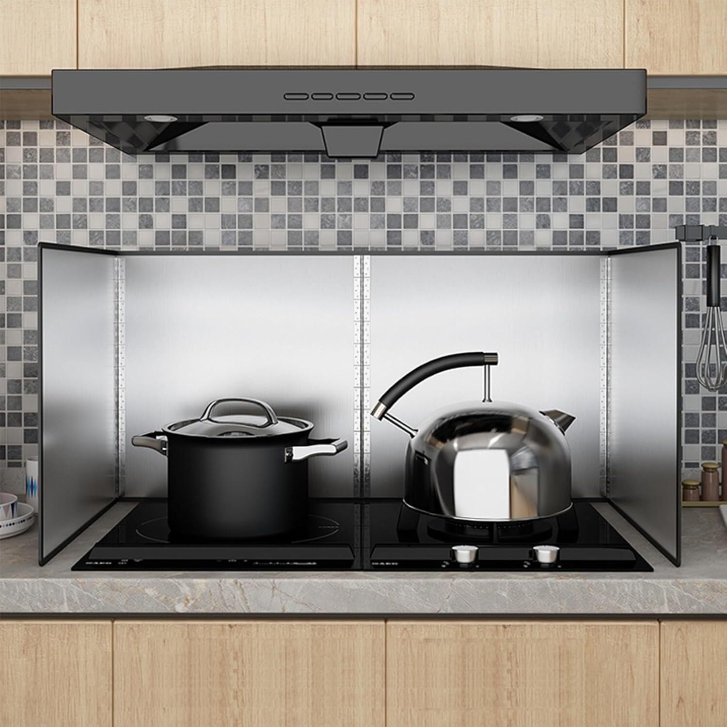 Protection anti-éclaboussures de graisse en acier inoxydable haut de gamme pour cuisinière