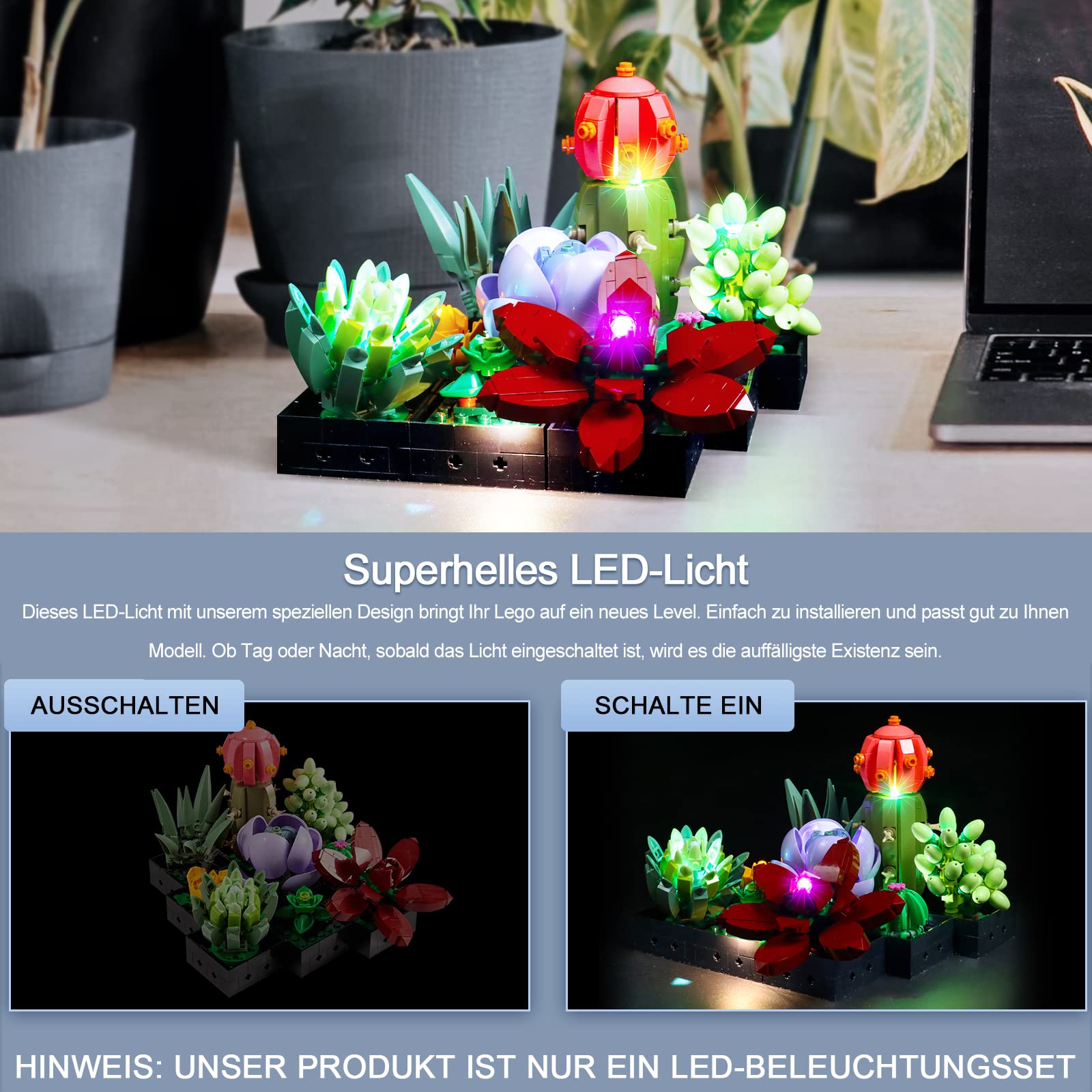 Set di luci a LED per 10309 icone succulente, versione Voice Control luci decorative per piante grasse Botanical Collection Set per fai da te (non un modello