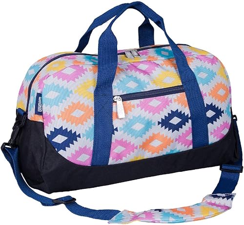Wildkin Overnighter - Bolsos de lona para niños y niñas, perfectos para pijamadas, prácticas escolares y viajes tamaño de mano (diseño azteca)