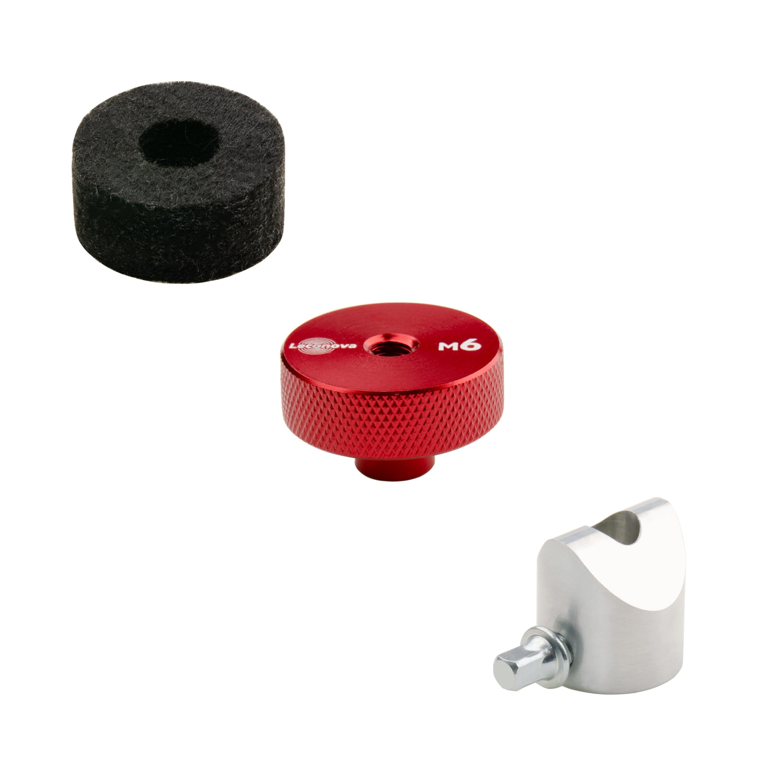 Photo 1 of Leconova CY Cymbal Lock Nut Washer Set, Full Aluminum CNC Machined Clamp Base with Square Head Screws, Compatible with Roland V-Drums (M6 Thread)