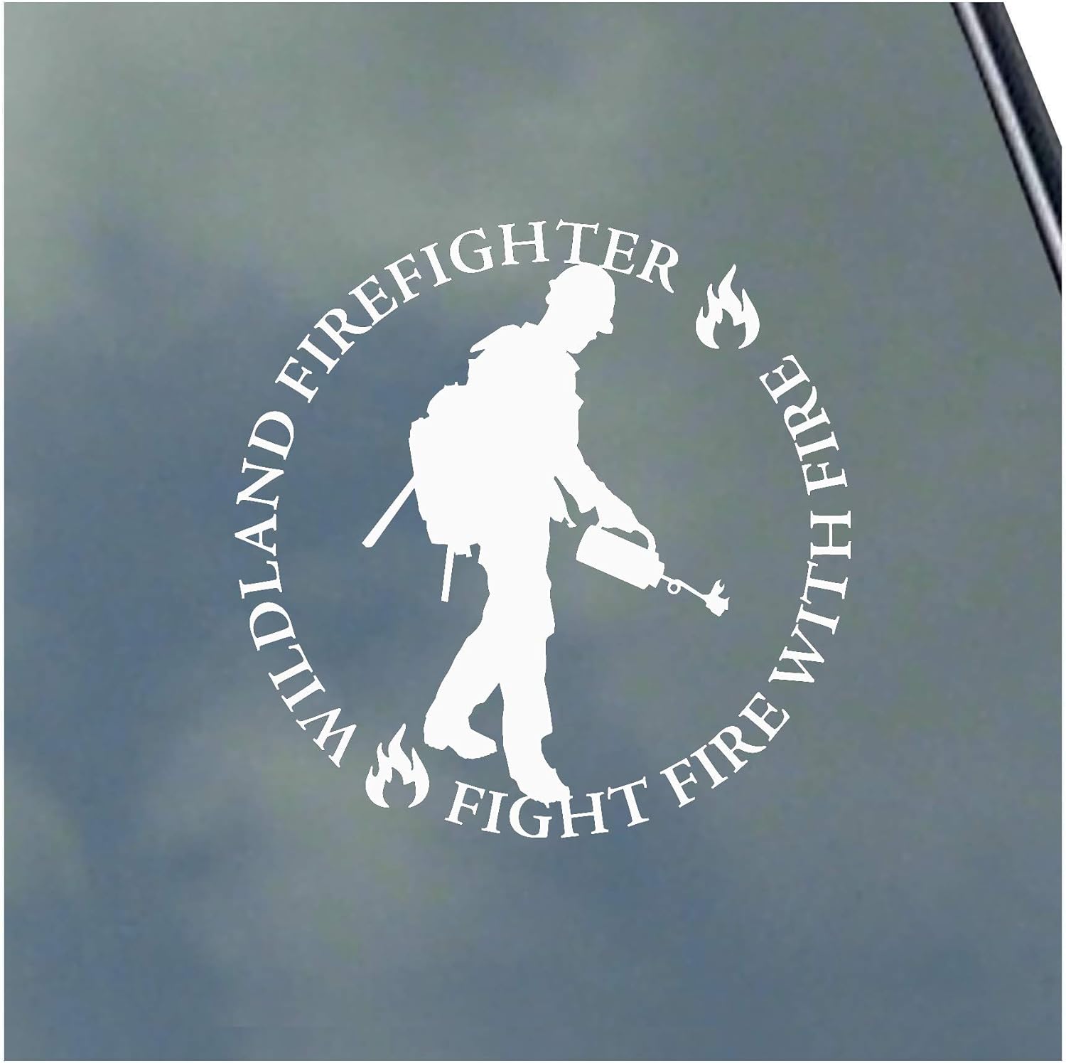 Wildland Firefighter With Drip Can Vinyl Sticker Decal Proud
